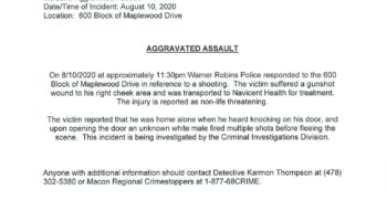 Aggravated Assault at Maplewood Drive in Warner Robins
