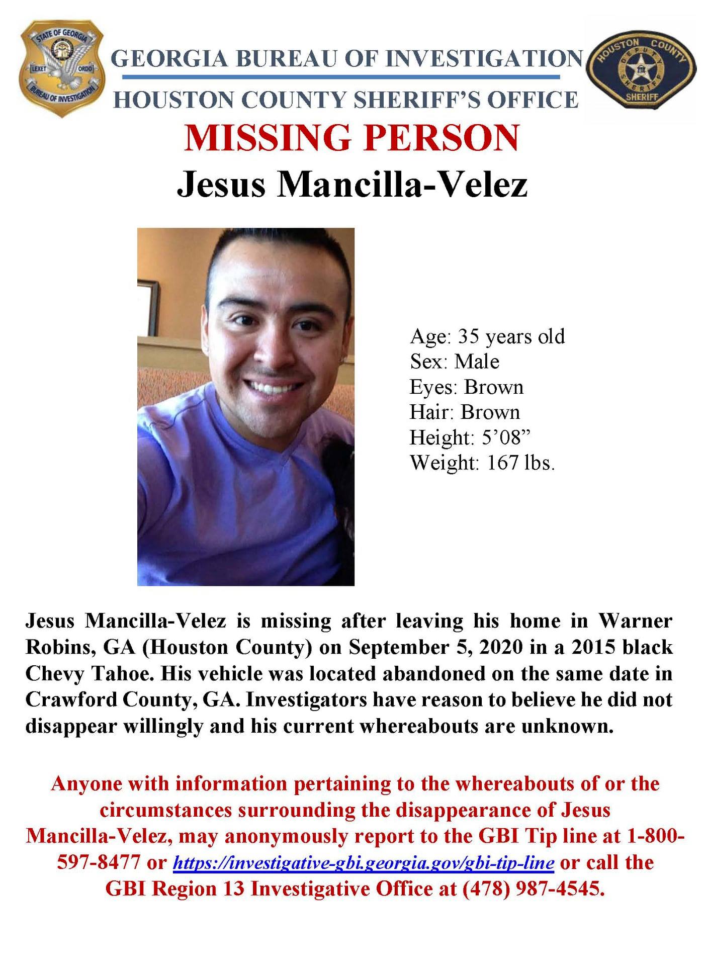 Jesus Mancilla-Velez is missing