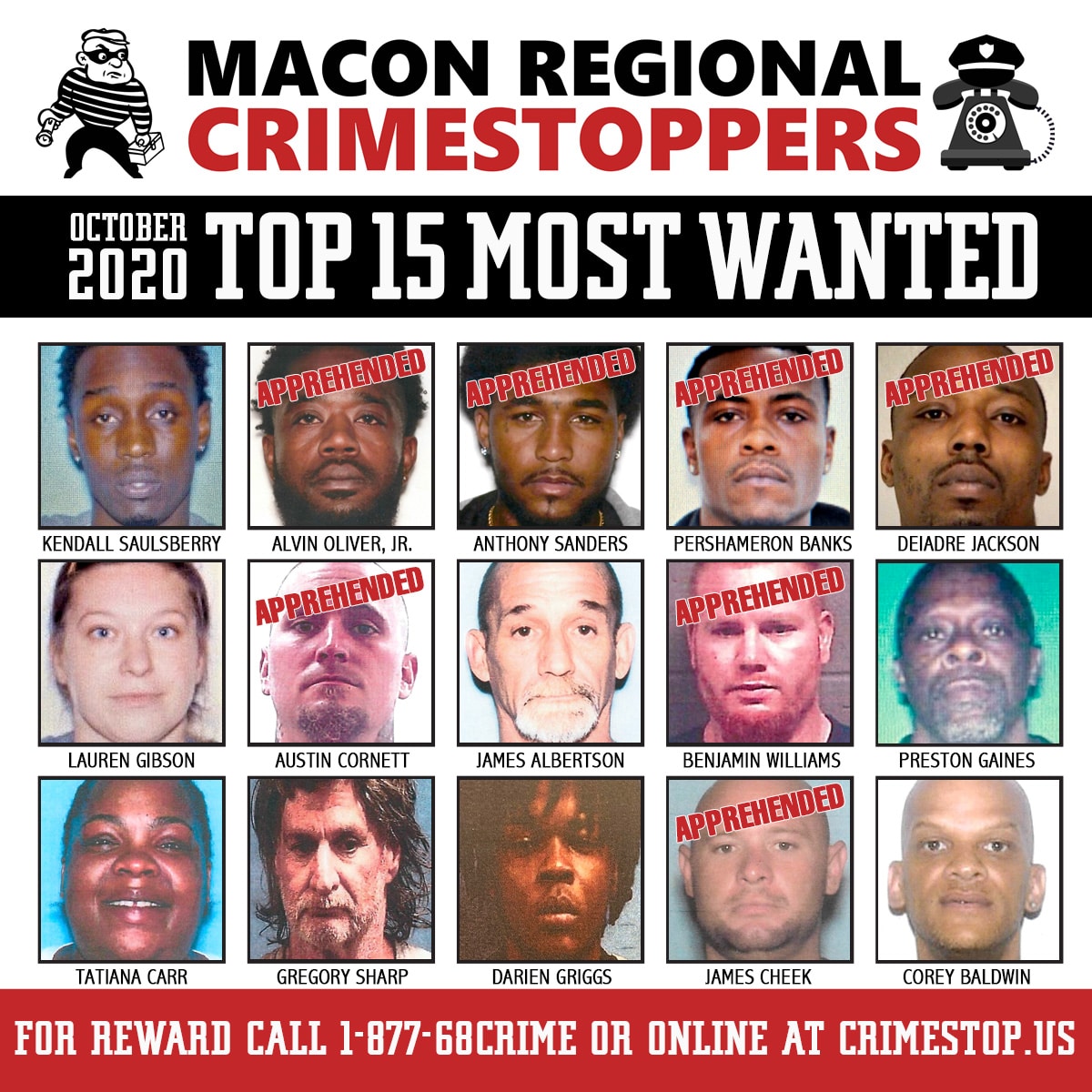 TOP 15 MOST WANTED OCTOBER 2020