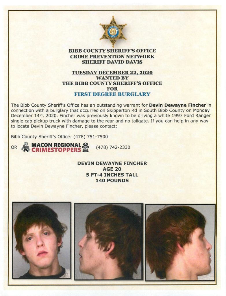 WANTED DEVIN FINCHER