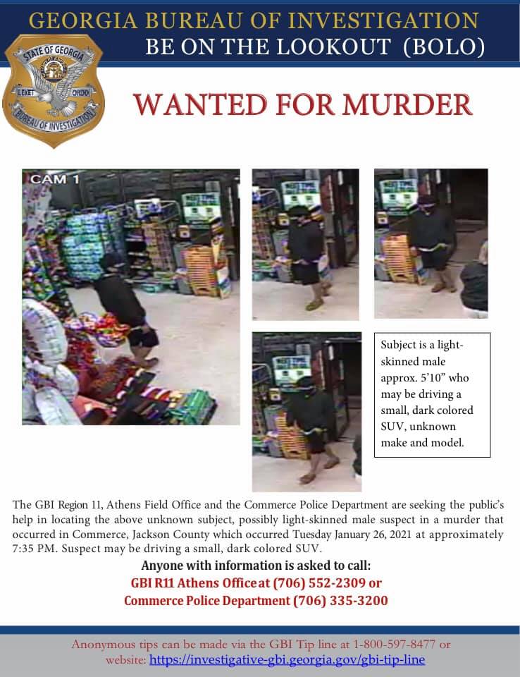 wanted for murder in commerce, ga