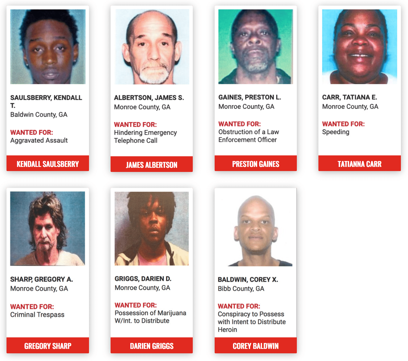 Top Most Wanted Macon Regional Crimestoppers