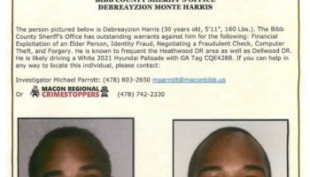 Debreayzio Harris Wanted for Exploitation, Identity Fraud, Theft and Forgery in Macon GA