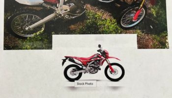 Theft Investigation Red 2018 Honda CRF250 Motorcycle Taylor Rd. Monroe County