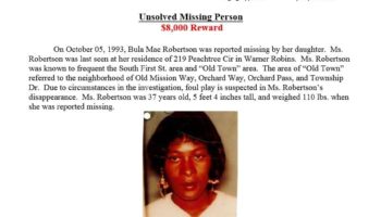 $8,000 Reward for Unsolved Case of Bula Mae Robertson in Warner Robins