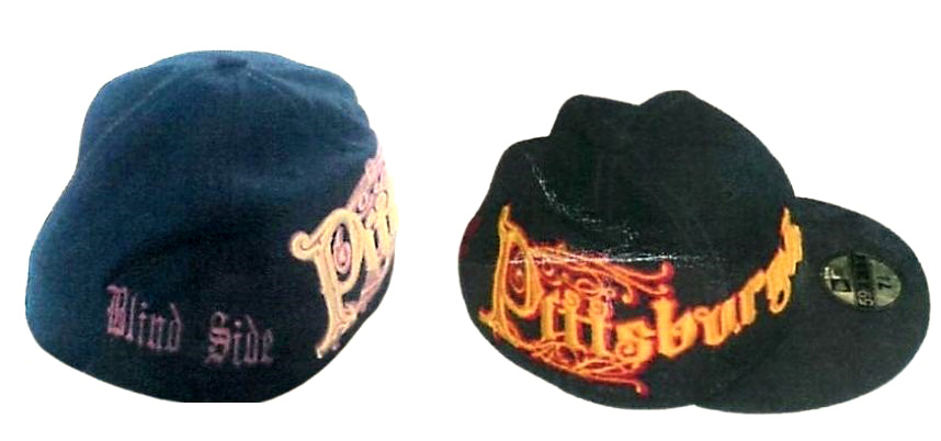 Recovered suspect's hat from the 2008 homicide of Ronald Orlando Brown in Warner Robins, GA, featuring distinctive Pittsburgh-themed embroidery.